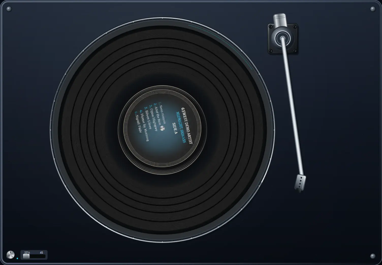 Virtual Vinyl Player in the Midnight finish